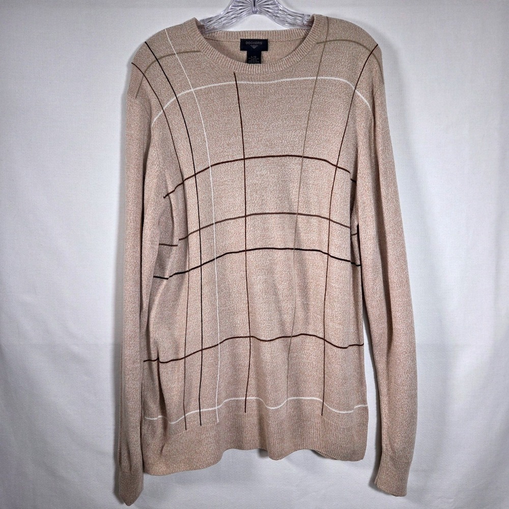 Dockers Mens Lightweight Crewneck Sweater Academia Preppy Business Casual Work